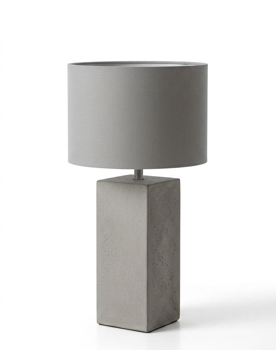Gray Pillar Table Lamp