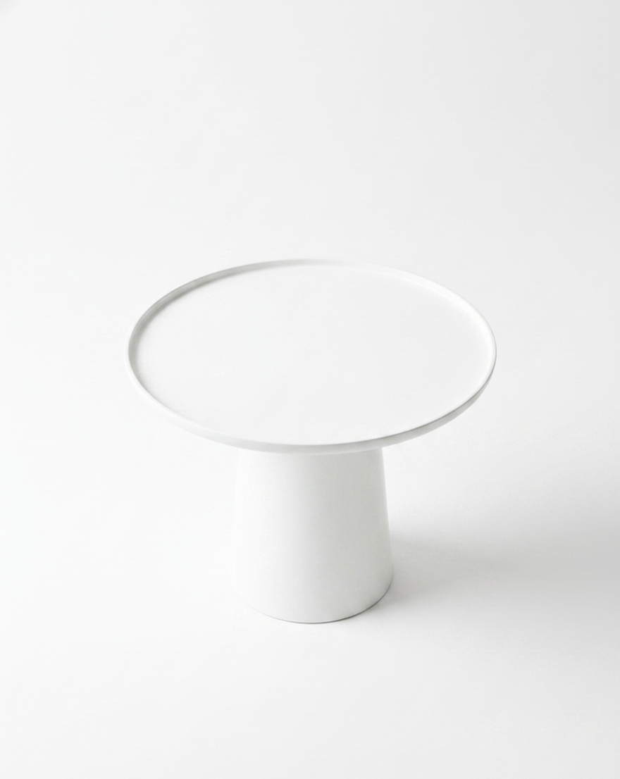 White Pedestal Side Table