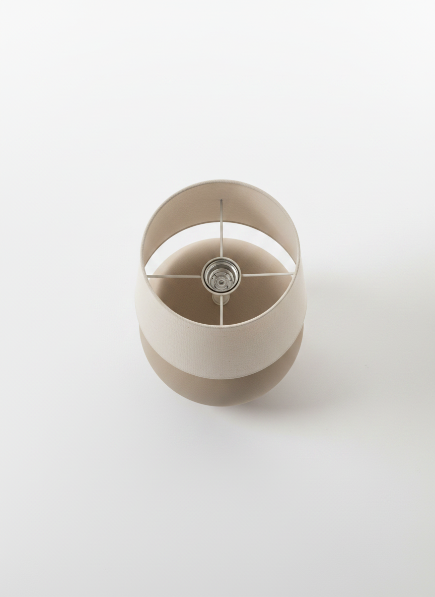 Beige Ceramic Bedside Lamp
