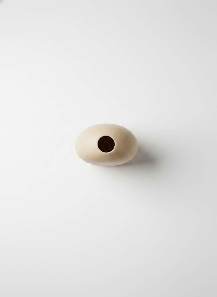 Beige Oval Vase