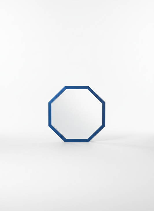 Blue Hexagonal Accent Mirror