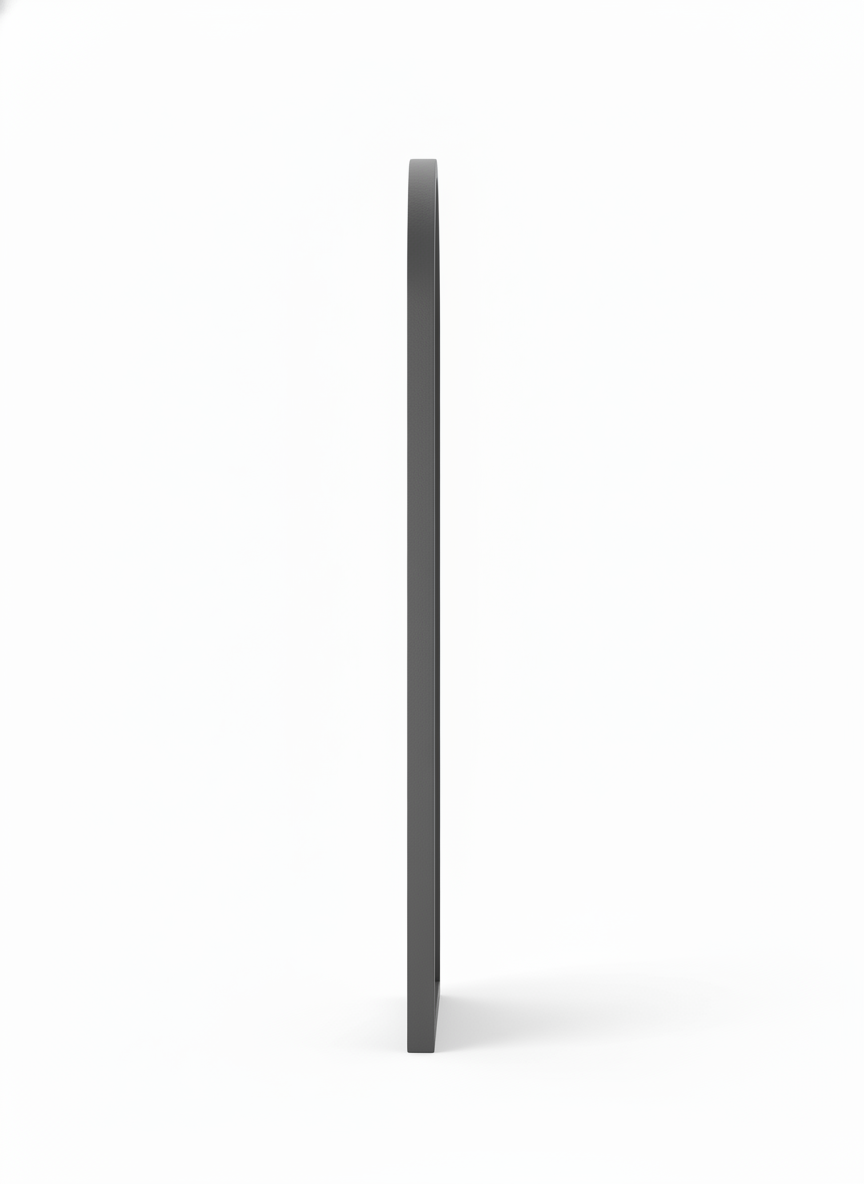 Gray Arched Floor Mirror