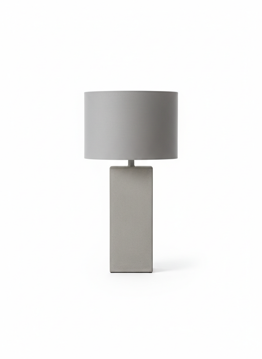 Gray Pillar Table Lamp