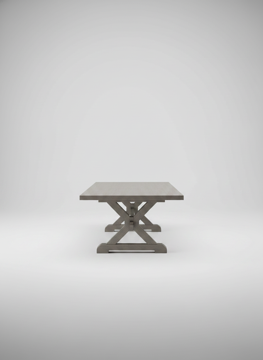 Gray Trestle Dining Table