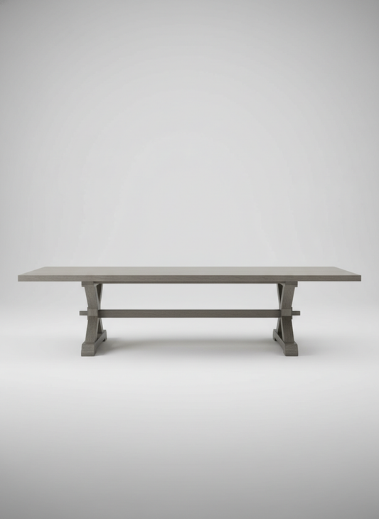 Gray Trestle Dining Table