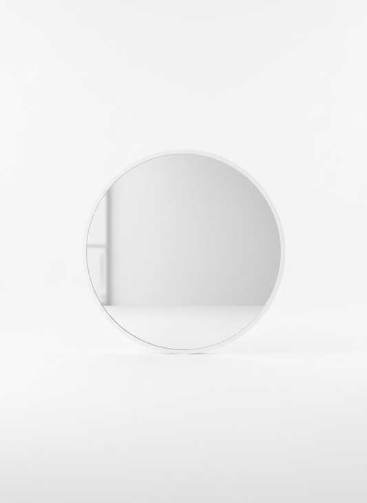 White Circular Vanity Mirror