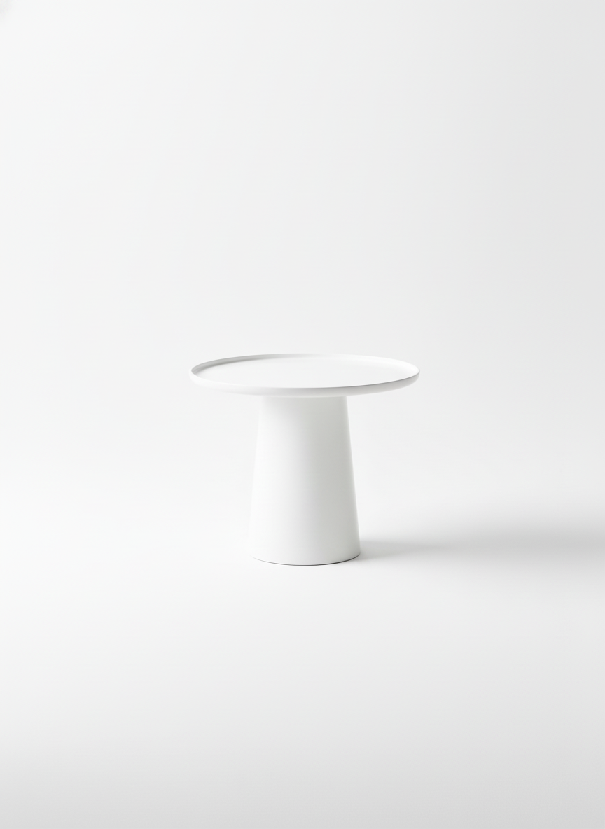 White Pedestal Side Table