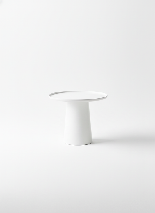 White Pedestal Side Table